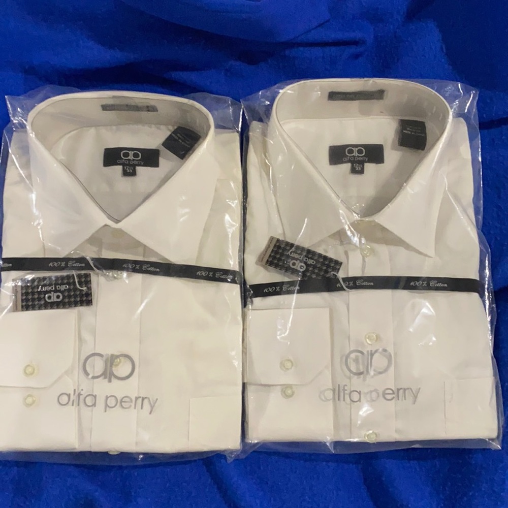 Men’s new white dress shirts